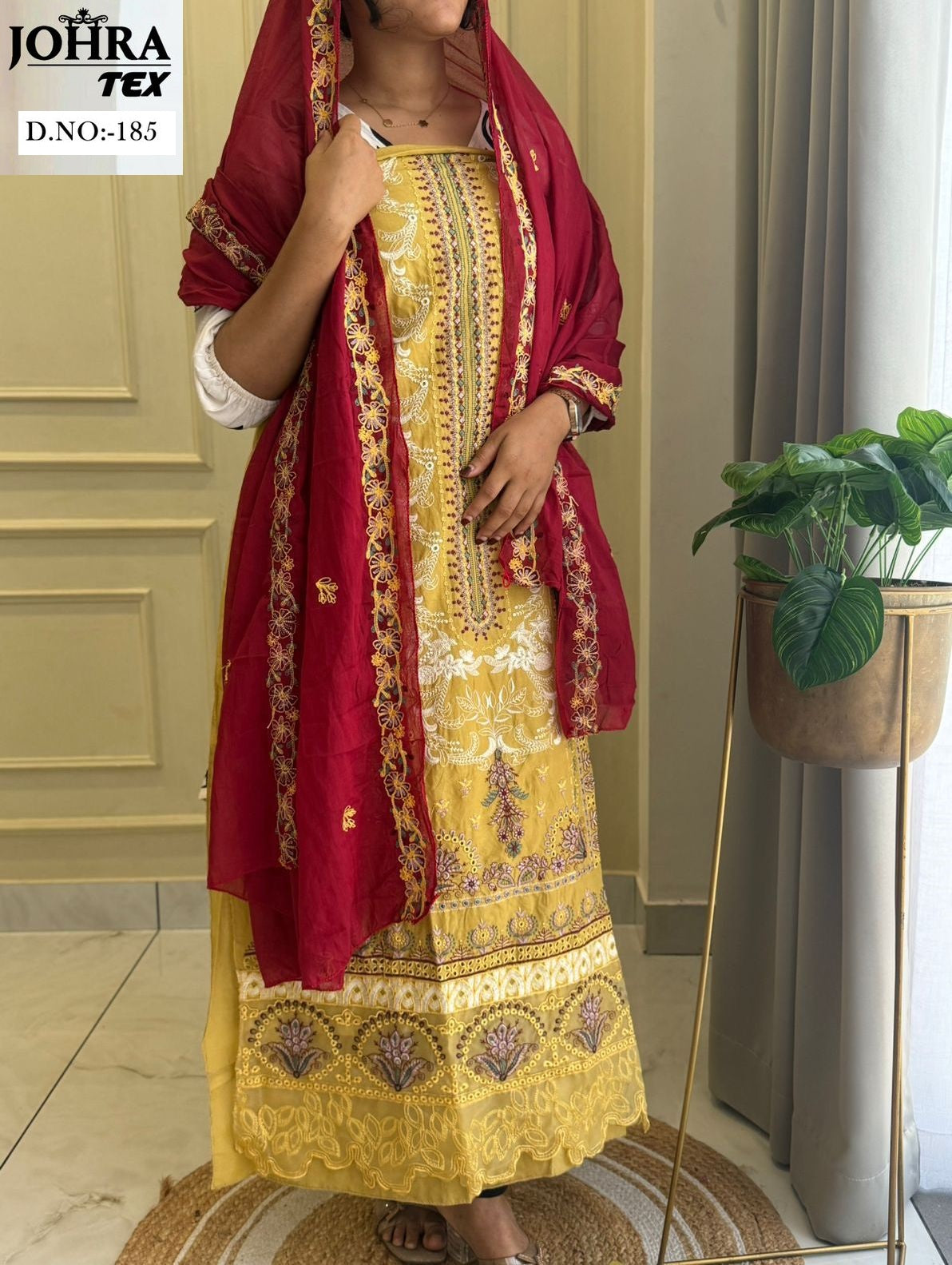 Jt-185 Johra Tex Embroidery Pakistani Salwar Suits