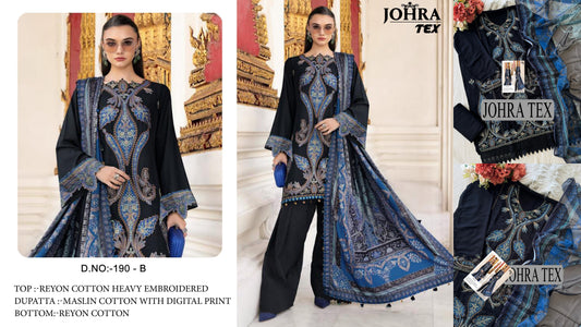 Jt-190-B Johra Tex Rayon Cotton Pakistani Salwar Suits
