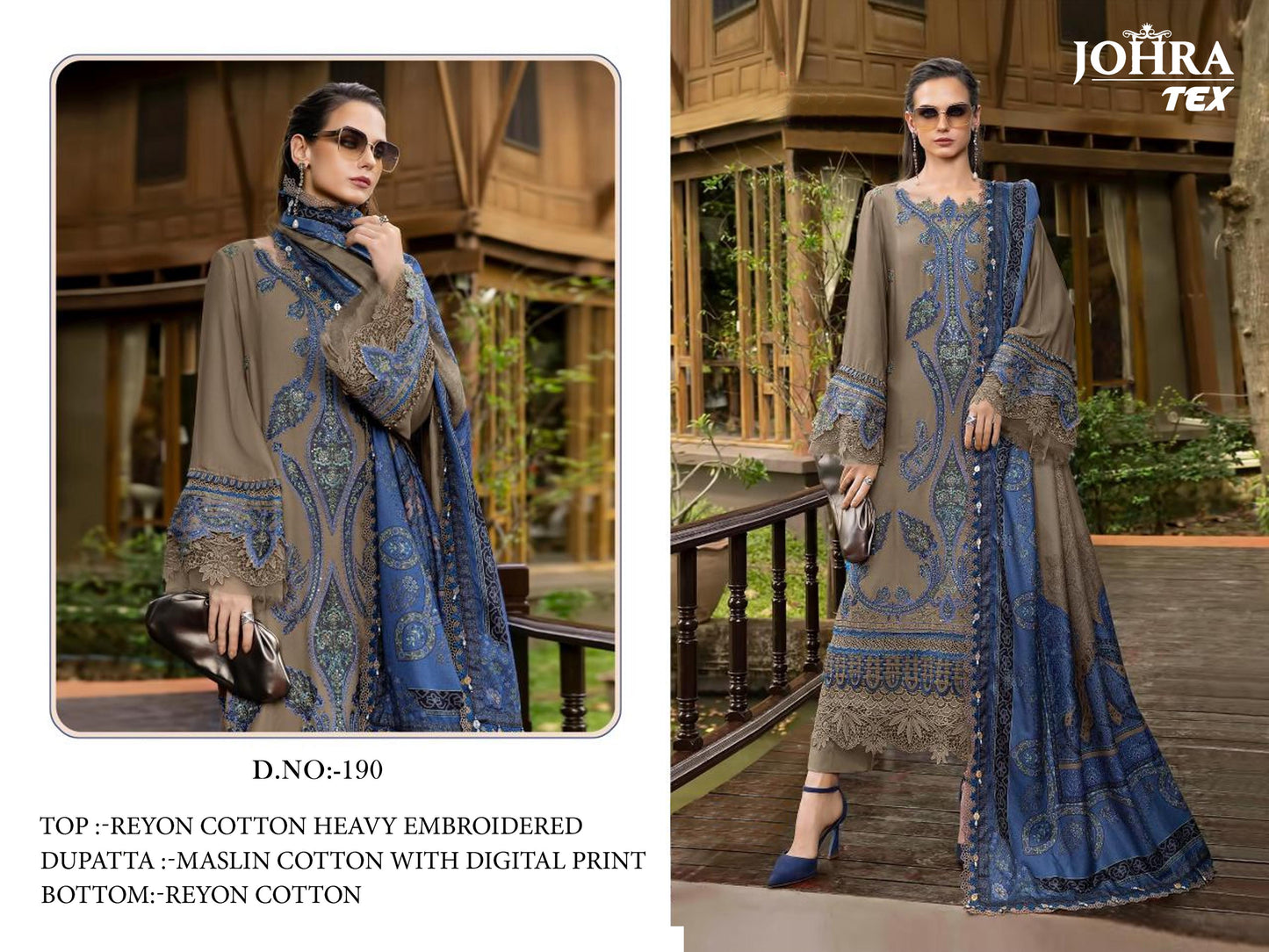 Jt-190 Johra Tex Rayon Cotton Pakistani Salwar Suits
