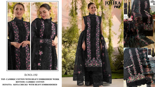 Jt-192 Johra Tex Cambric Cotton Pakistani Salwar Suits