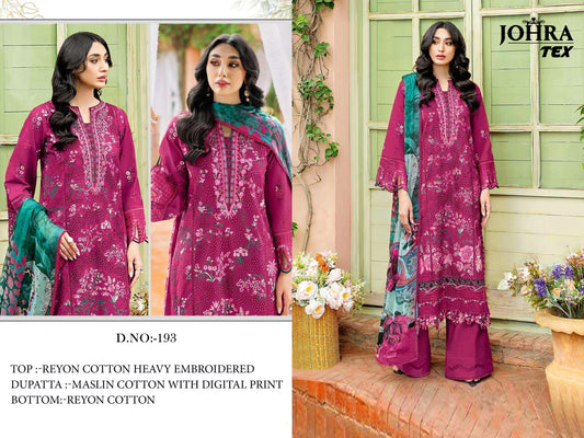 Jt-193 Johra Tex Rayon Cotton Pakistani Salwar Suits