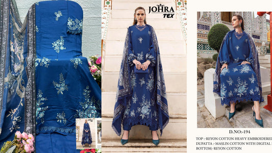 Jt-194 Johra Tex Rayon Cotton Pakistani Salwar Suits