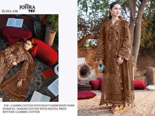 Jt-196 Johra Tex Cambric Cotton Pakistani Salwar Suits