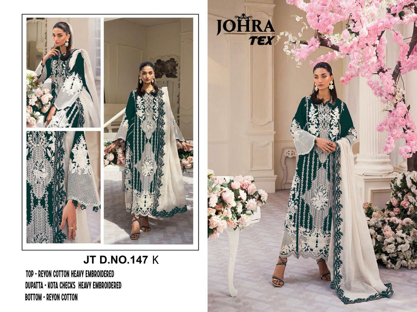 Jt 147-K Johra Tex Embroidered Pakistani Salwar Suits
