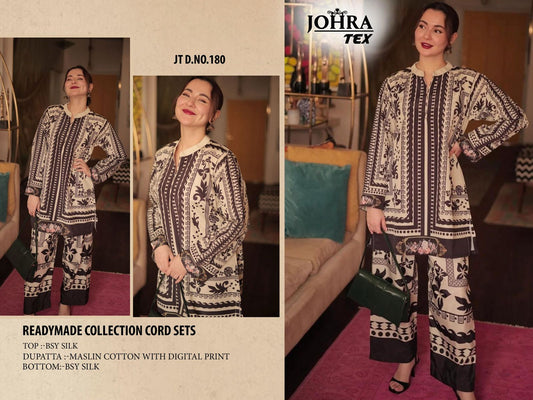 Jt 180 Karachi Print Johra Tex Bsy Silk Co Ord Set