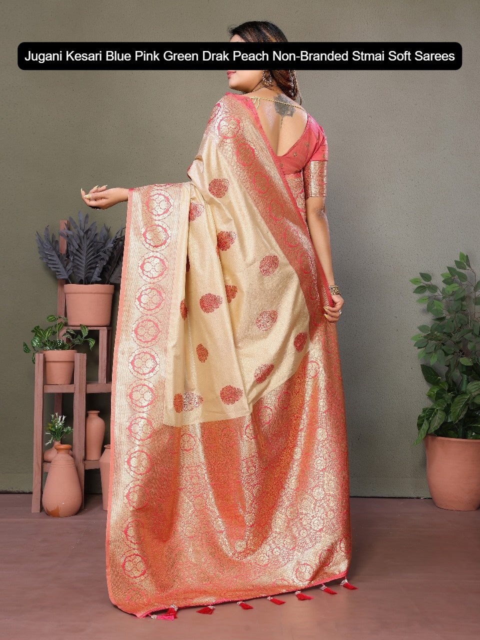 Jugani Kesari Blue Pink Green Drak Peach Non-Branded Stmai Soft Sarees