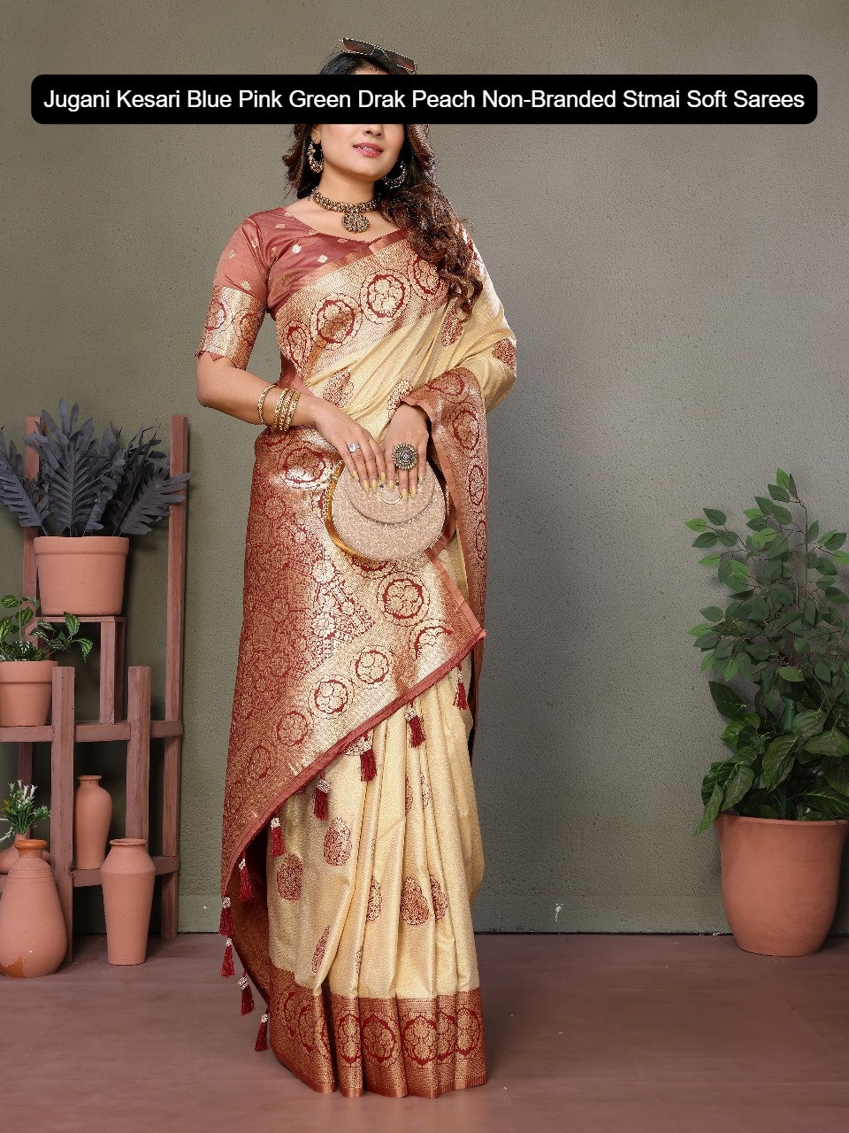 Jugani Kesari Blue Pink Green Drak Peach Non-Branded Stmai Soft Sarees