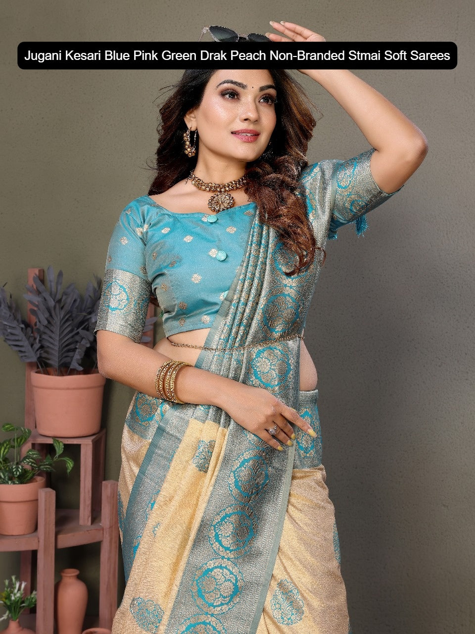 Jugani Kesari Blue Pink Green Drak Peach Non-Branded Stmai Soft Sarees