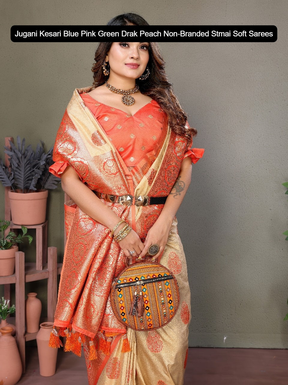 Jugani Kesari Blue Pink Green Drak Peach Non-Branded Stmai Soft Sarees