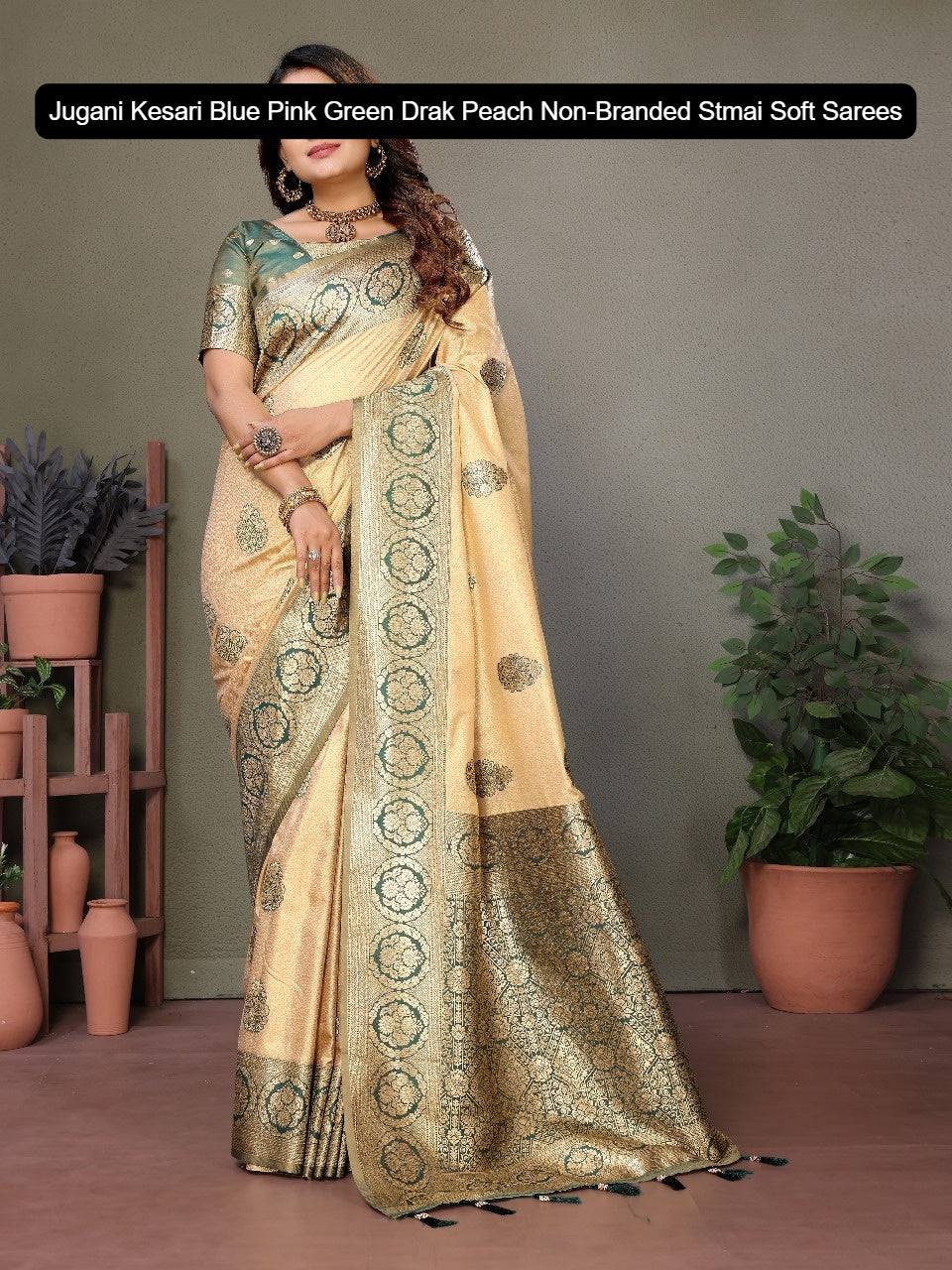 Jugani Kesari Blue Pink Green Drak Peach Non-Branded Stmai Soft Sarees