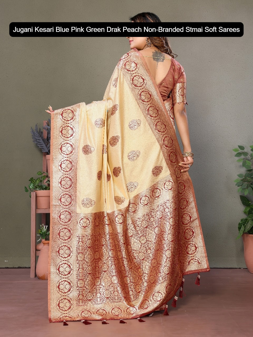 Jugani Kesari Blue Pink Green Drak Peach Non-Branded Stmai Soft Sarees