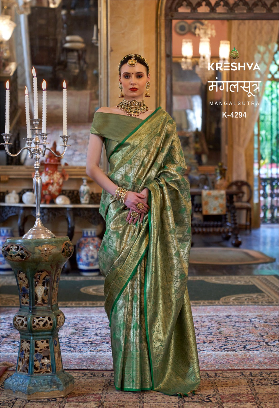 K-4294 Mangalsutra Kreshva Pv Tissue Sarees