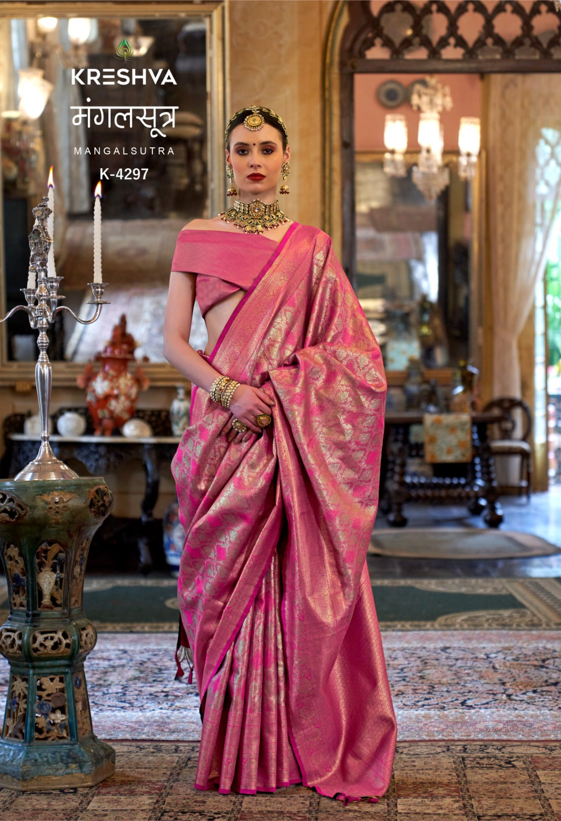 K-4297 Mangalsutra Kreshva Pv Tissue Sarees