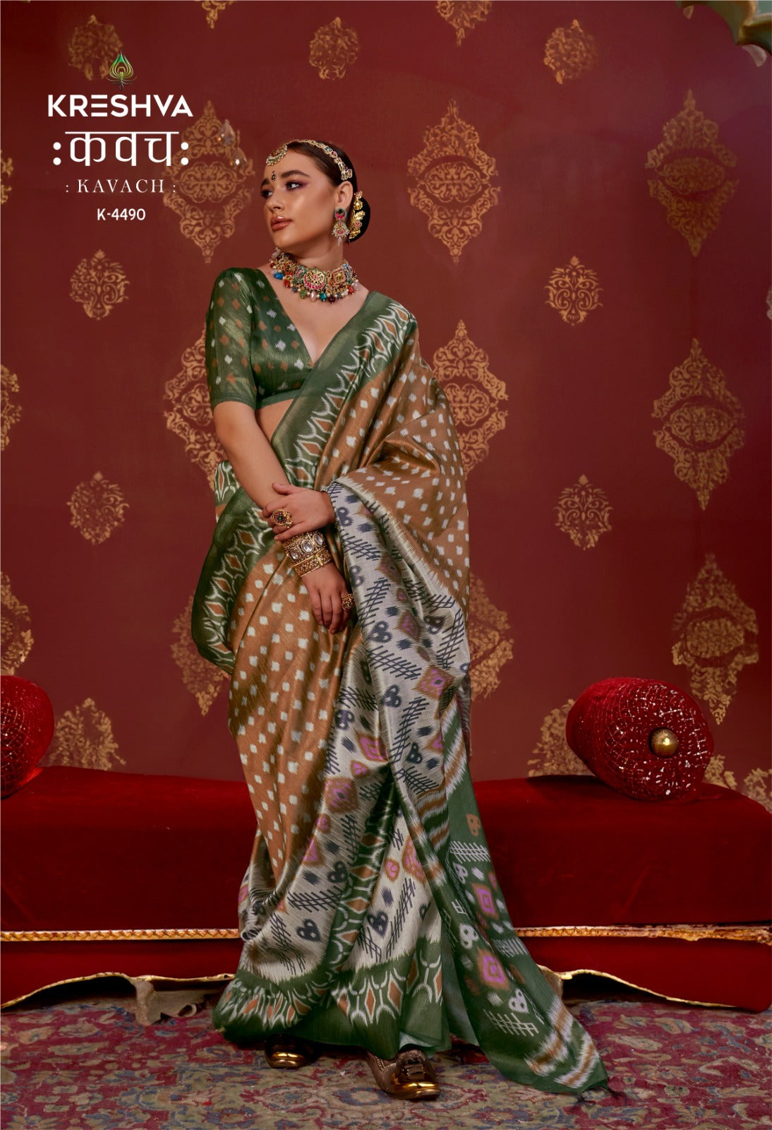 K-4490 Kavach Kreshva Pc Silk Sarees