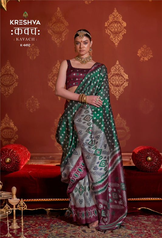 K-4492 Kavach Kreshva Pc Silk Sarees