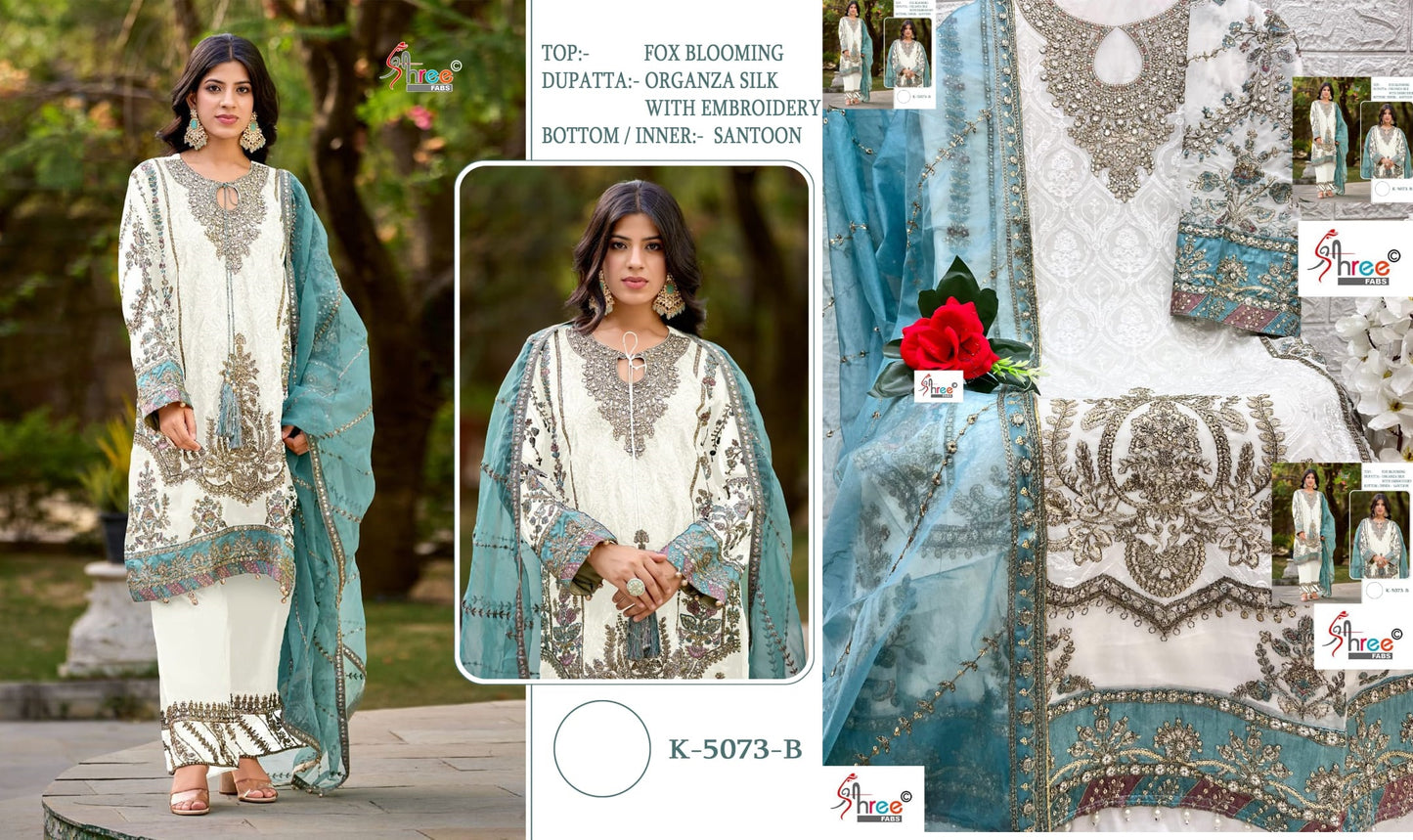 K-5073B Shree Fabs Georgette Pakistani Salwar Suits
