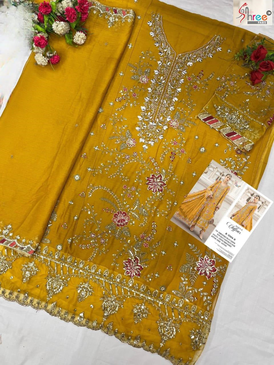 K-5504-B Maria B Chiffons Shree Fabs Chiffon Pakistani Salwar Suits