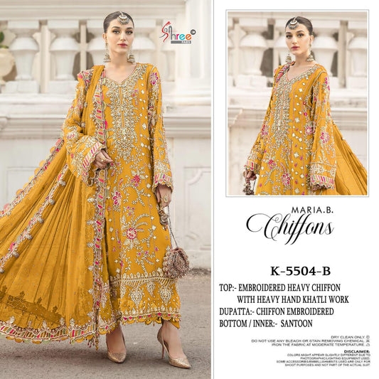 K-5504-B Maria B Chiffons Shree Fabs Chiffon Pakistani Salwar Suits