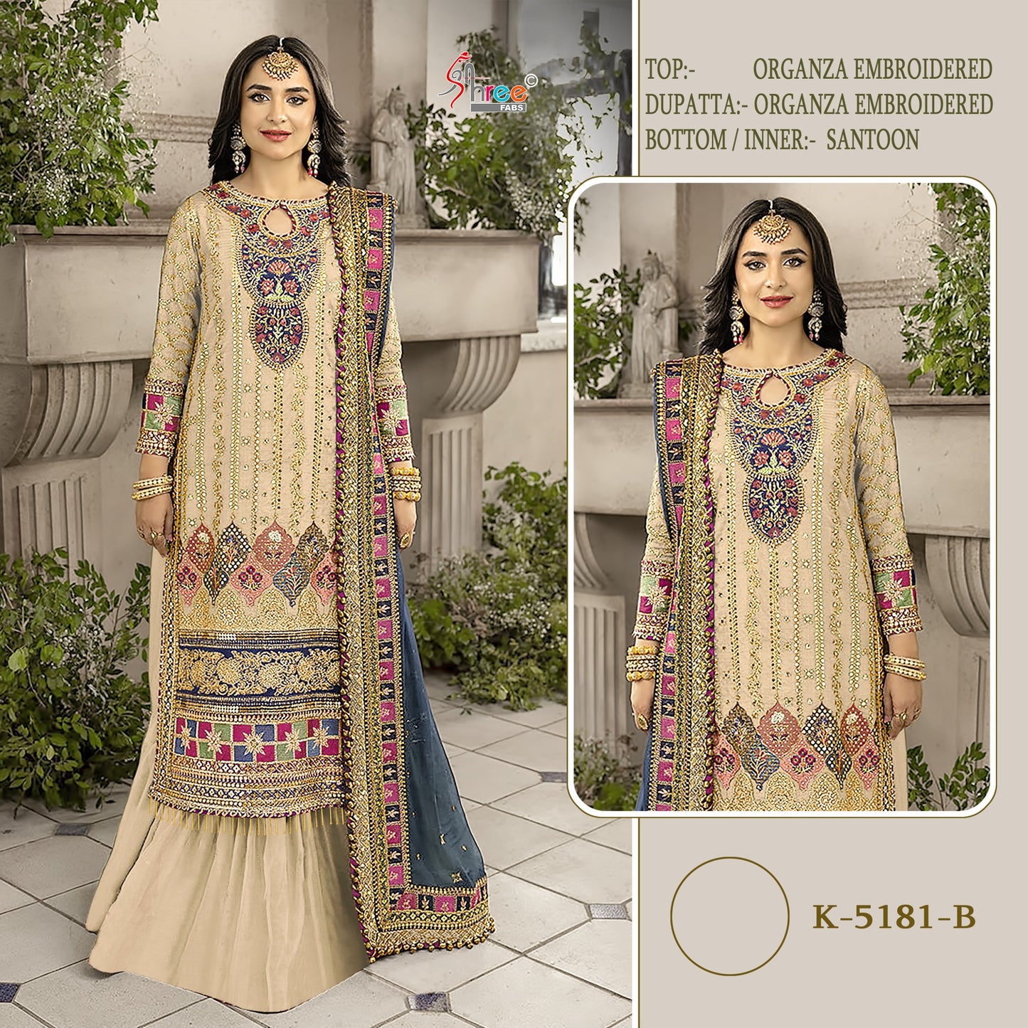 K-8151B Shree Fabs Organza Pakistani Salwar Suits