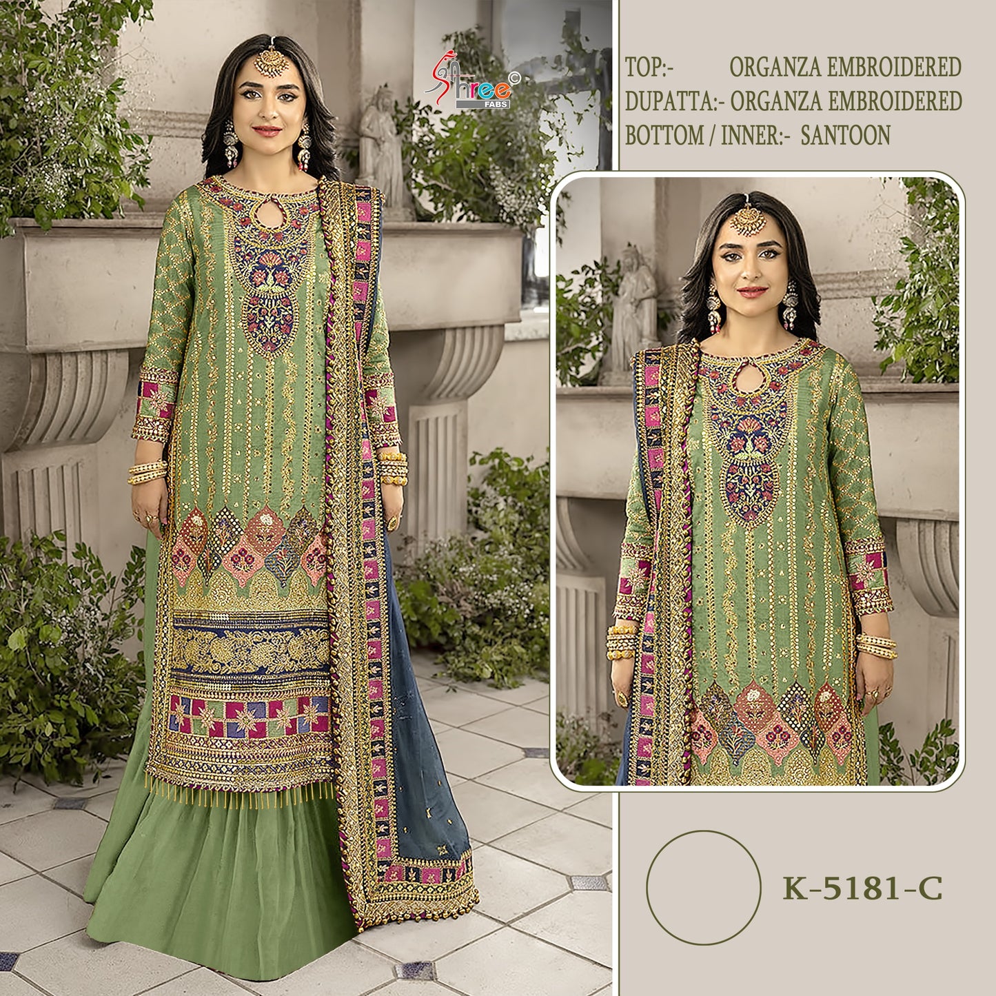 K-8151C Shree Fabs Organza Pakistani Salwar Suits