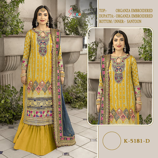 K-8151D Shree Fabs Organza Pakistani Salwar Suits