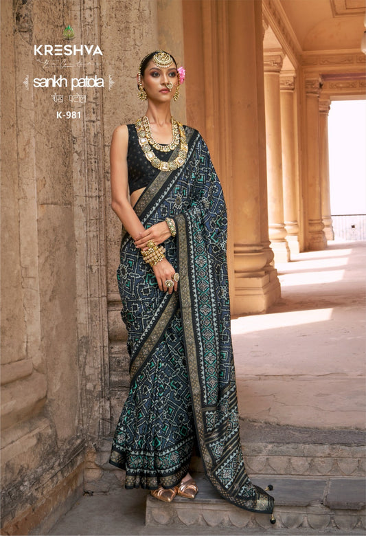 K-981 Sankh Patola Kreshva Pv Silk Sarees