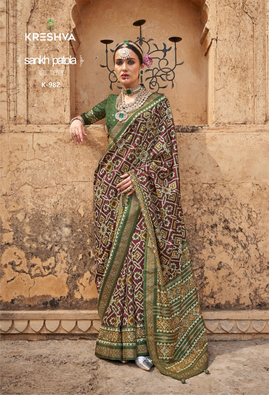 K-982 Sankh Patola Kreshva Pv Silk Sarees
