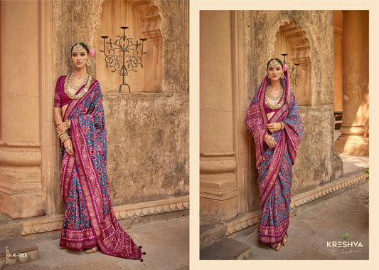 K-983 Sankh Patola Kreshva Pv Silk Sarees