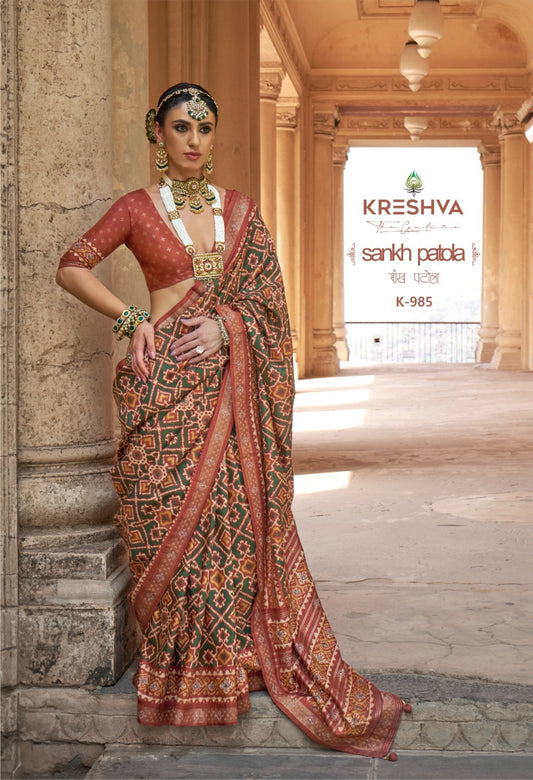 K-985 Sankh Patola Kreshva Pv Silk Sarees