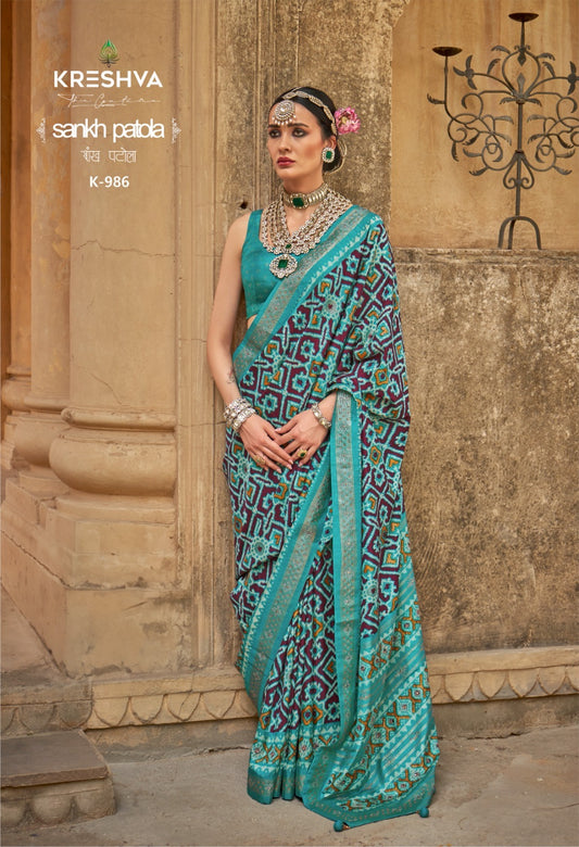 K-986 Sankh Patola Kreshva Pv Silk Sarees