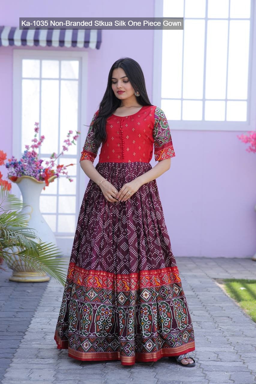 Ka-1035 Non-Branded Stkua Silk One Piece Gown