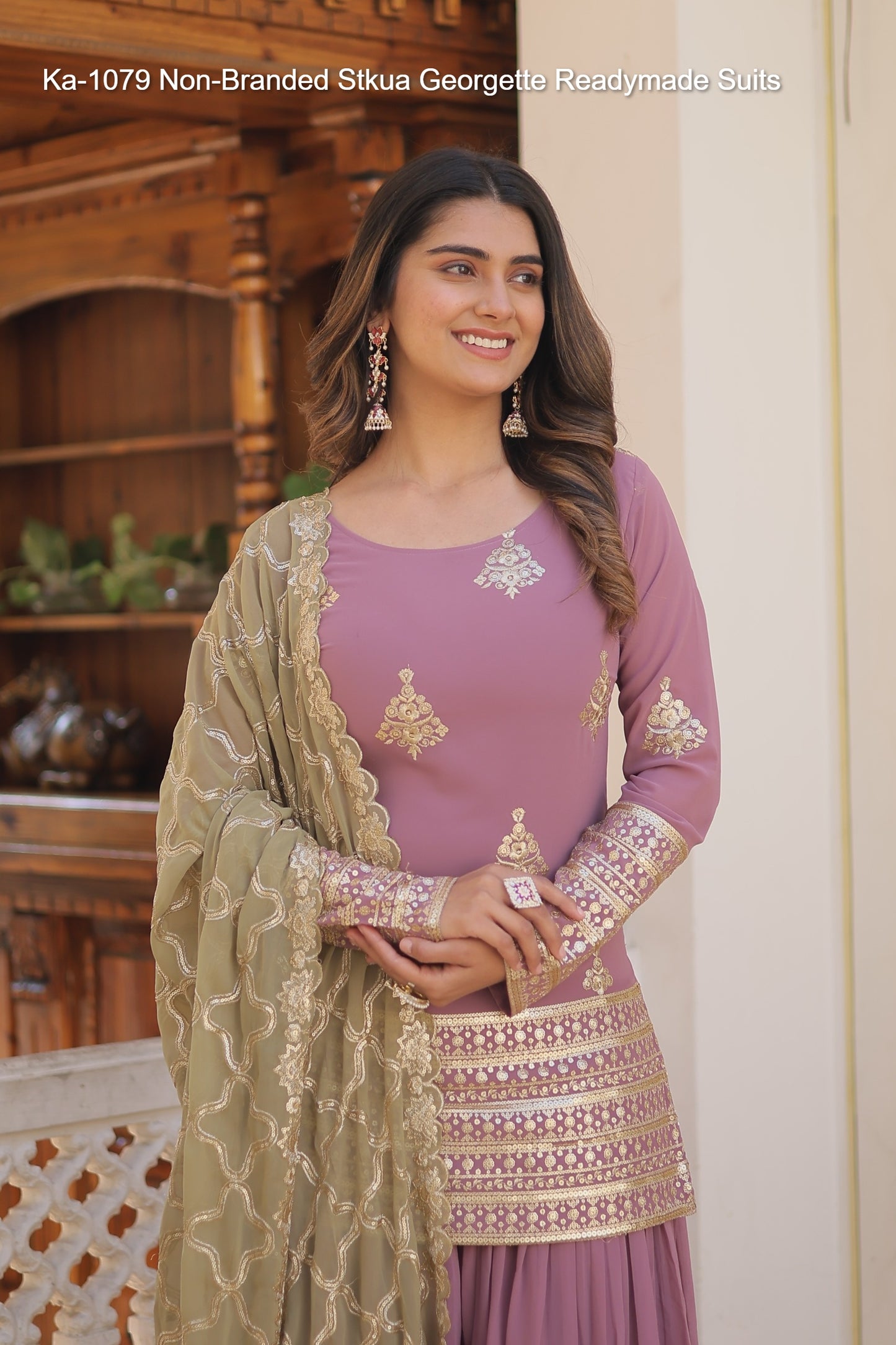 Ka-1079 Non-Branded Stkua Georgette Readymade Suits