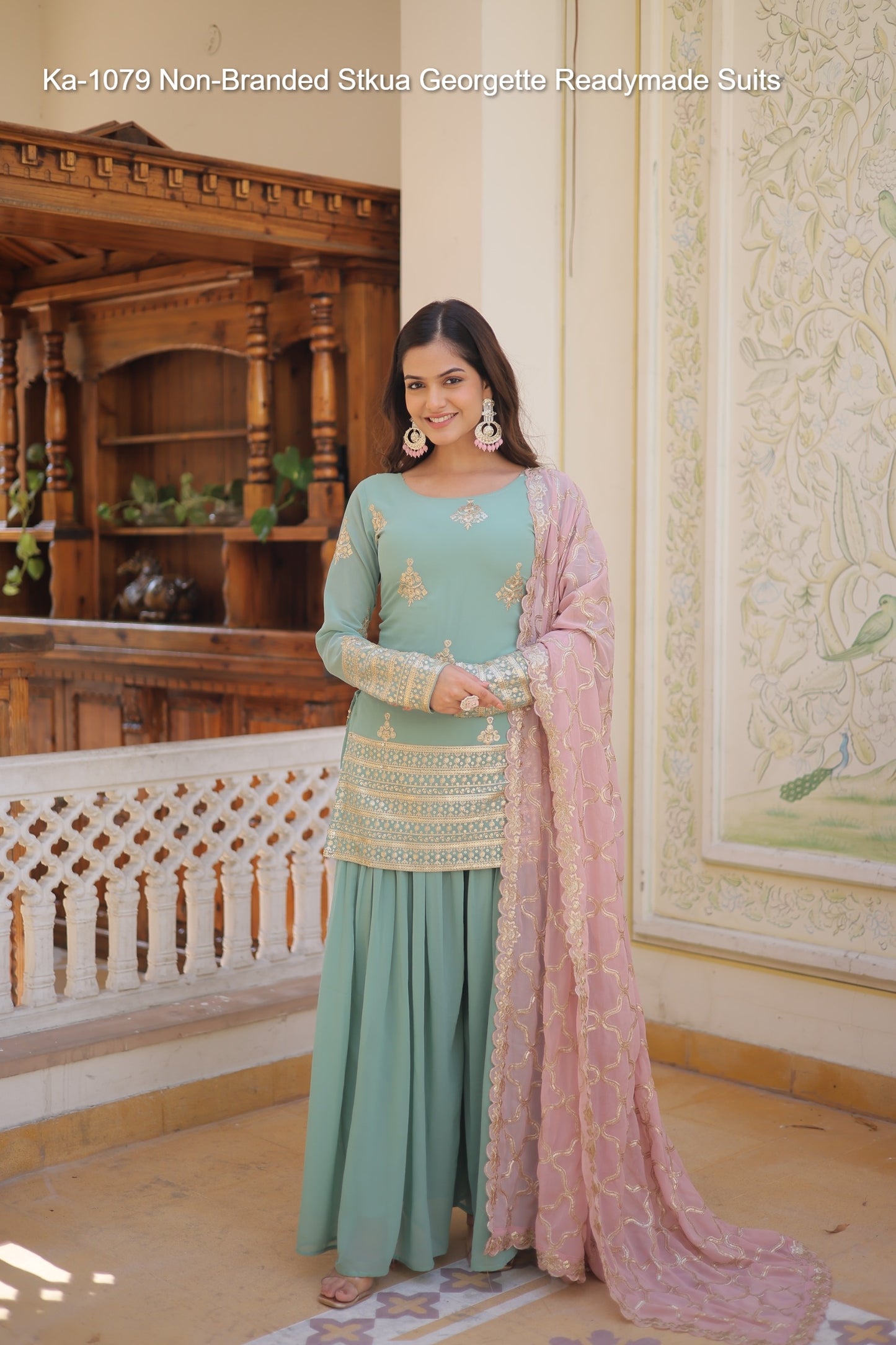 Ka-1079 Non-Branded Stkua Georgette Readymade Suits