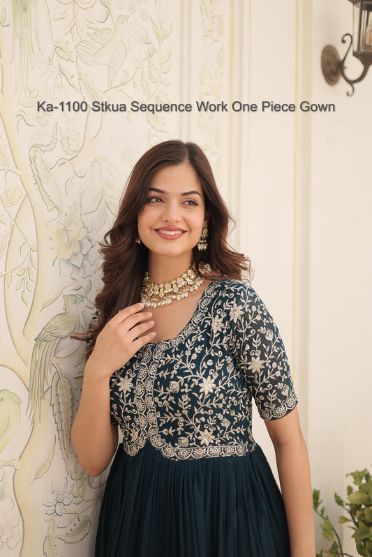 Ka-1100 Stkua Sequence Work One Piece Gown