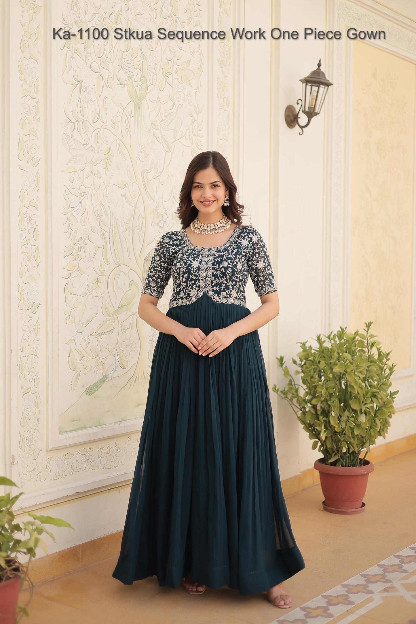 Ka-1100 Stkua Sequence Work One Piece Gown