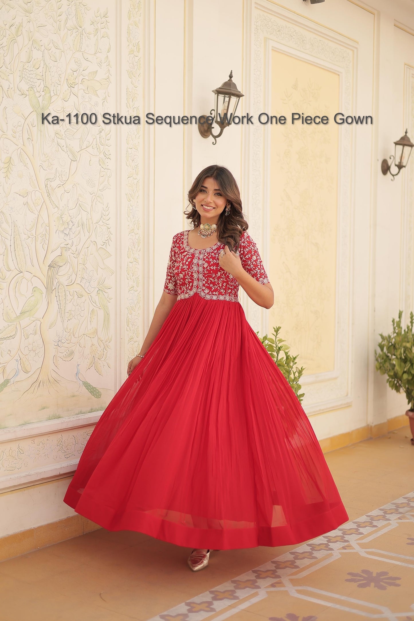 Ka-1100 Stkua Sequence Work One Piece Gown