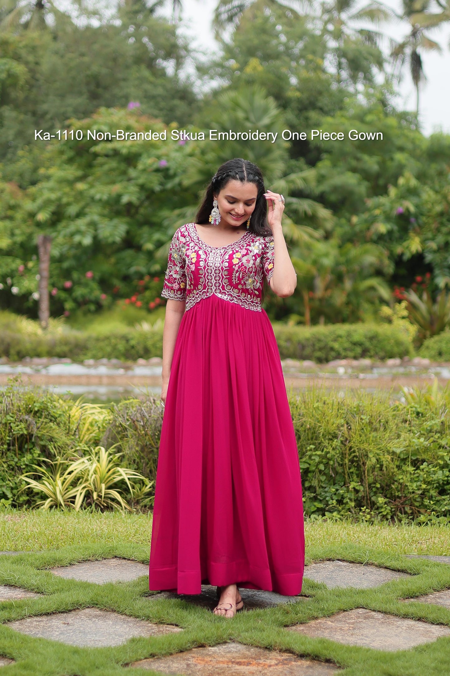 Ka-1110 Non-Branded Stkua Embroidery One Piece Gown