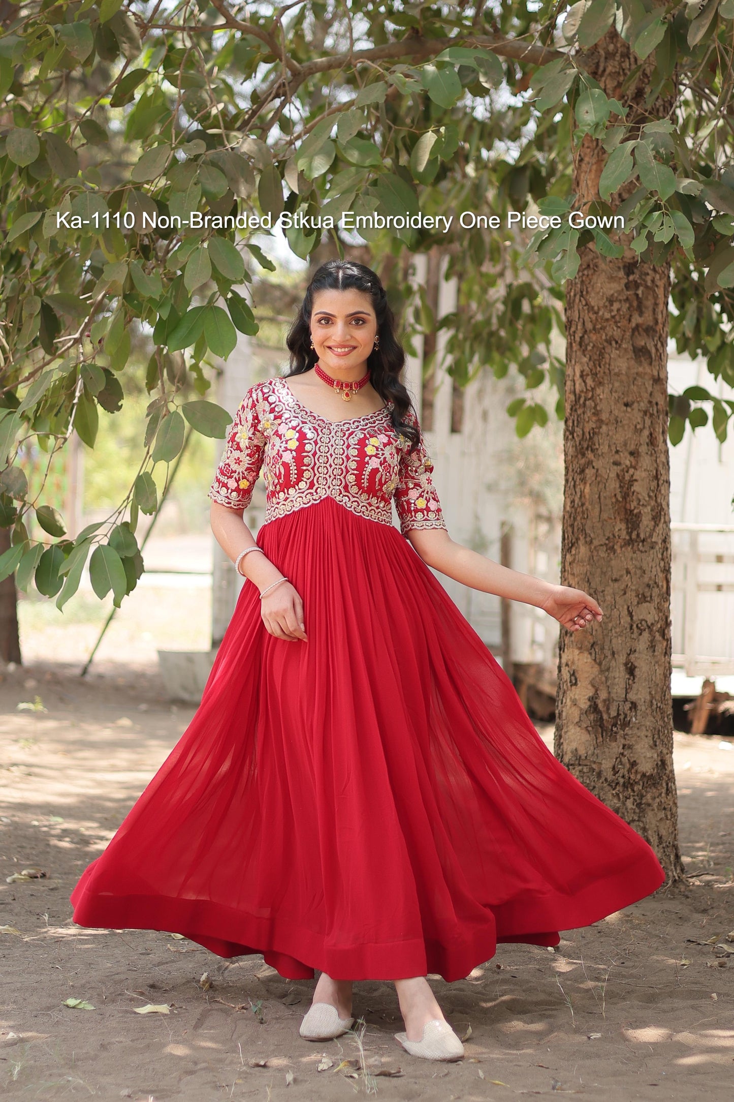 Ka-1110 Non-Branded Stkua Embroidery One Piece Gown