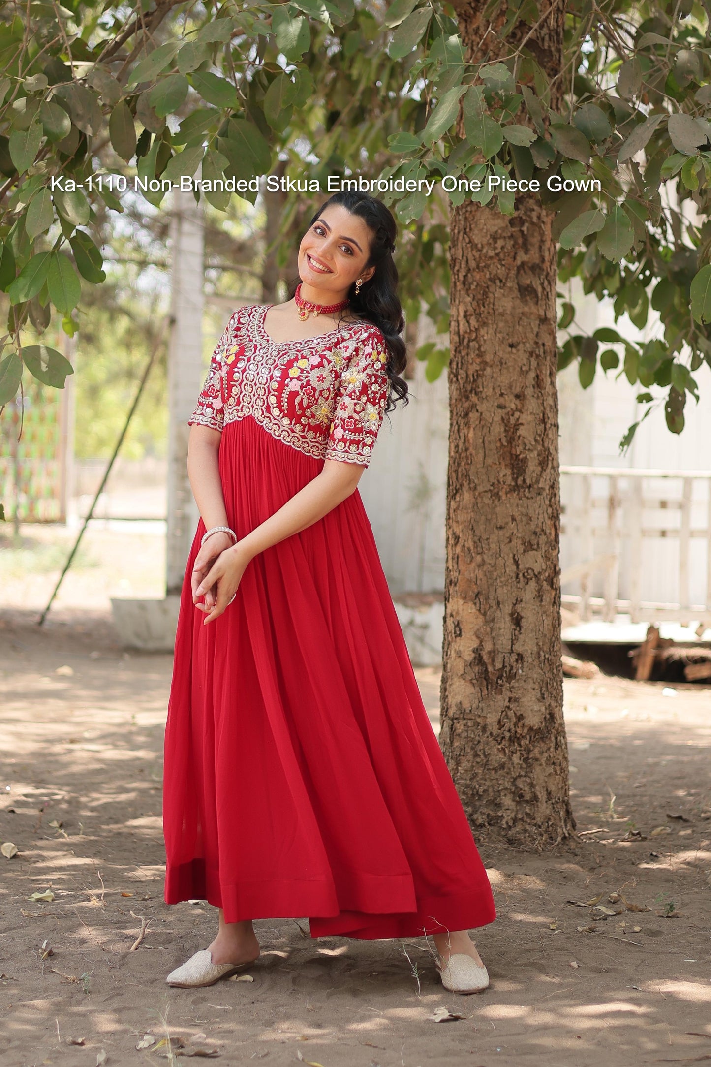 Ka-1110 Non-Branded Stkua Embroidery One Piece Gown