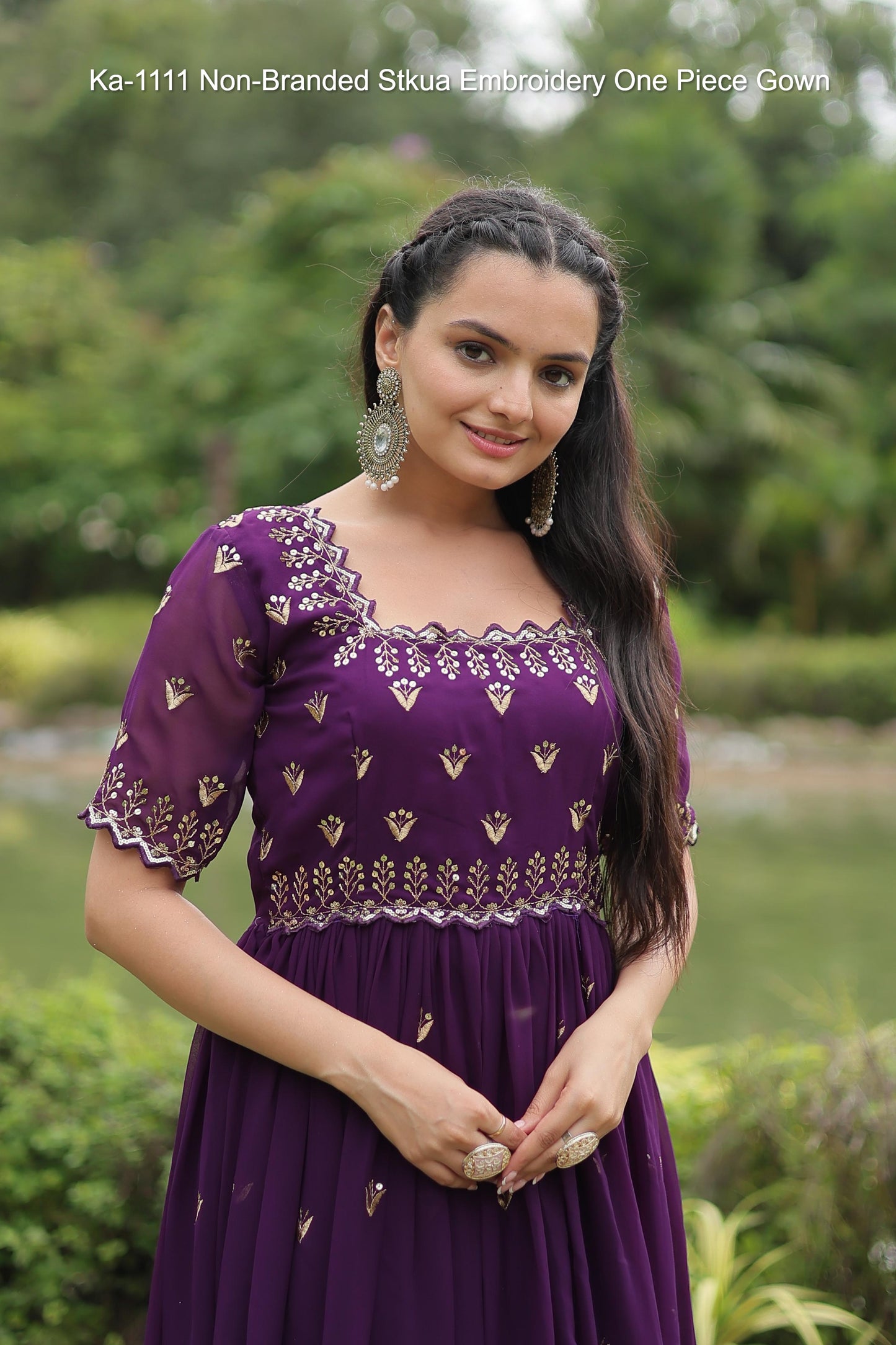 Ka-1111 Non-Branded Stkua Embroidery One Piece Gown