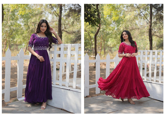 Ka-1112 Non-Branded Stkua Faux Blooming One Piece Gown