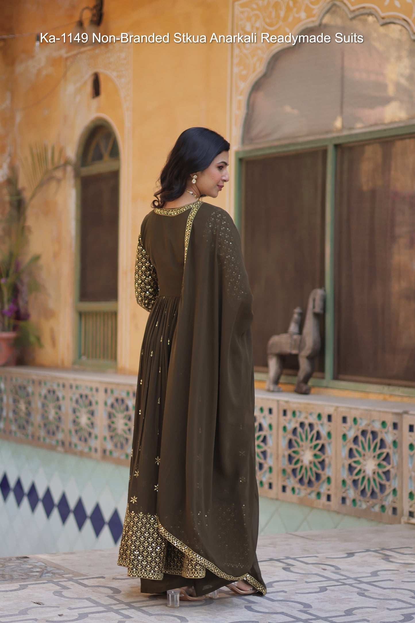 Ka-1149 Non-Branded Stkua Anarkali Readymade Suits