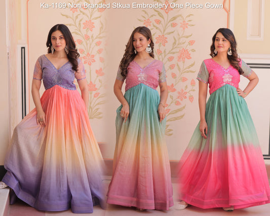 Ka-1169 Non-Branded Stkua Embroidery One Piece Gown