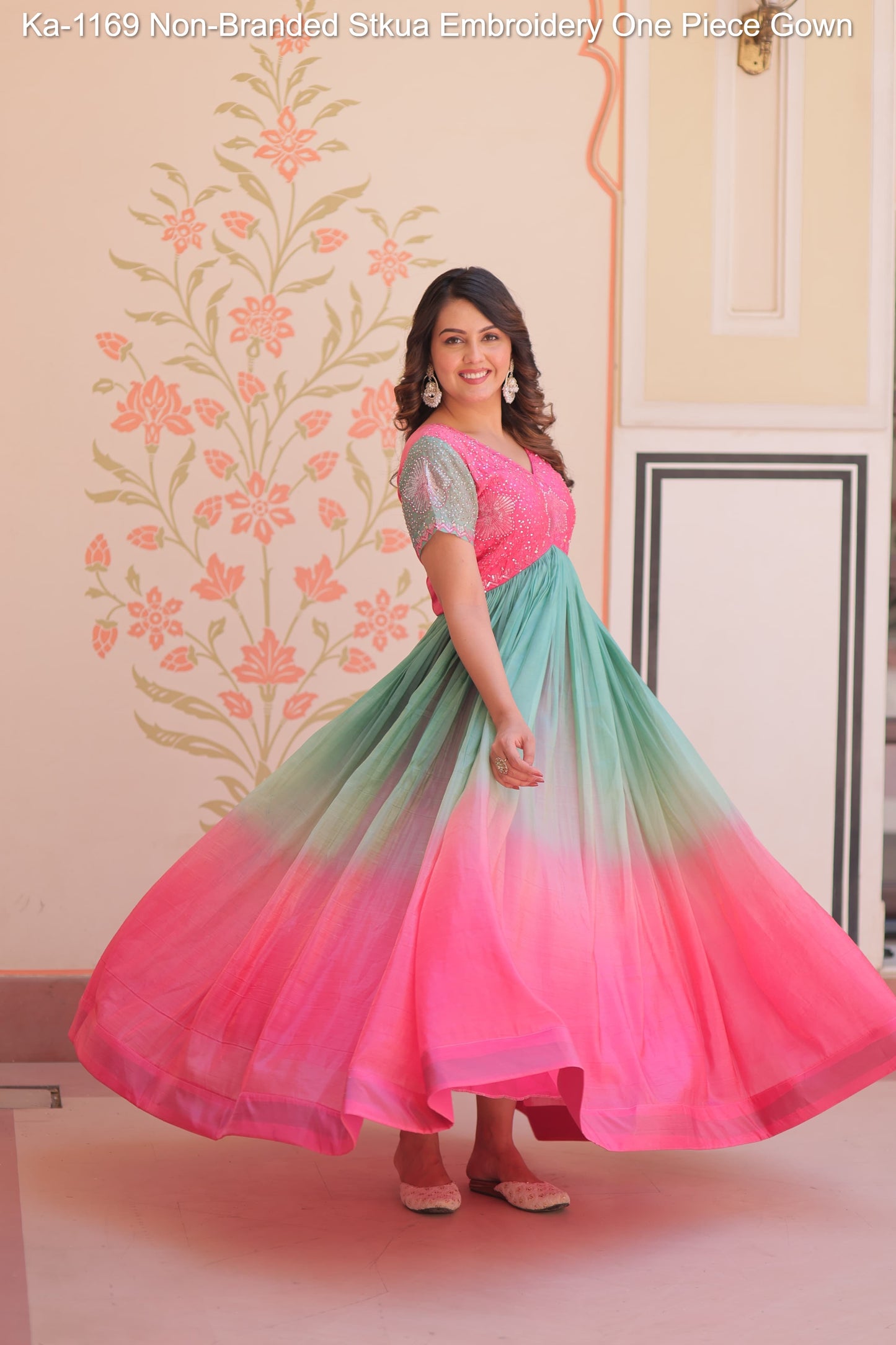 Ka-1169 Non-Branded Stkua Embroidery One Piece Gown