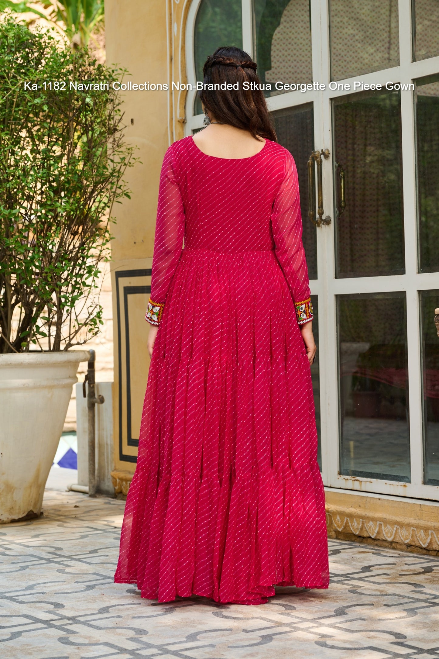 Ka-1182 Navratri Collections Non-Branded Stkua Georgette One Piece Gown