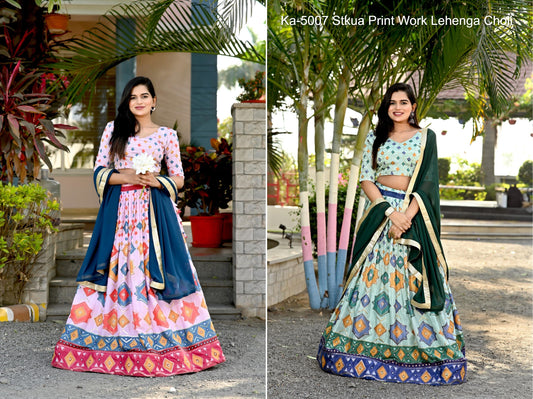 Ka-5007 Stkua Print Work Lehenga Choli
