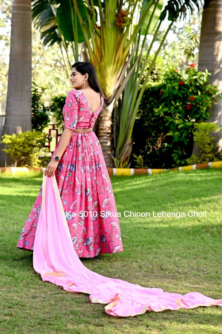 Ka-5010 Stkua Chinon Lehenga Choli