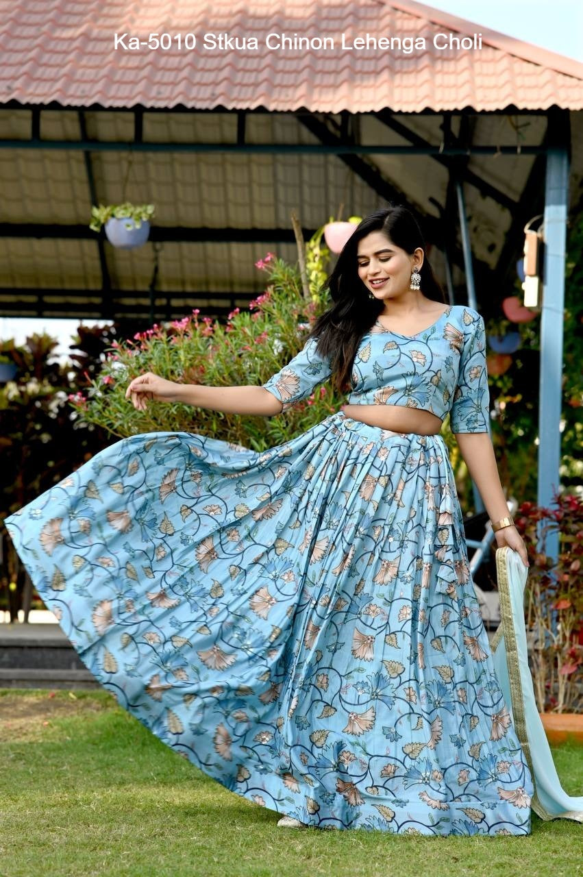 Ka-5010 Stkua Chinon Lehenga Choli