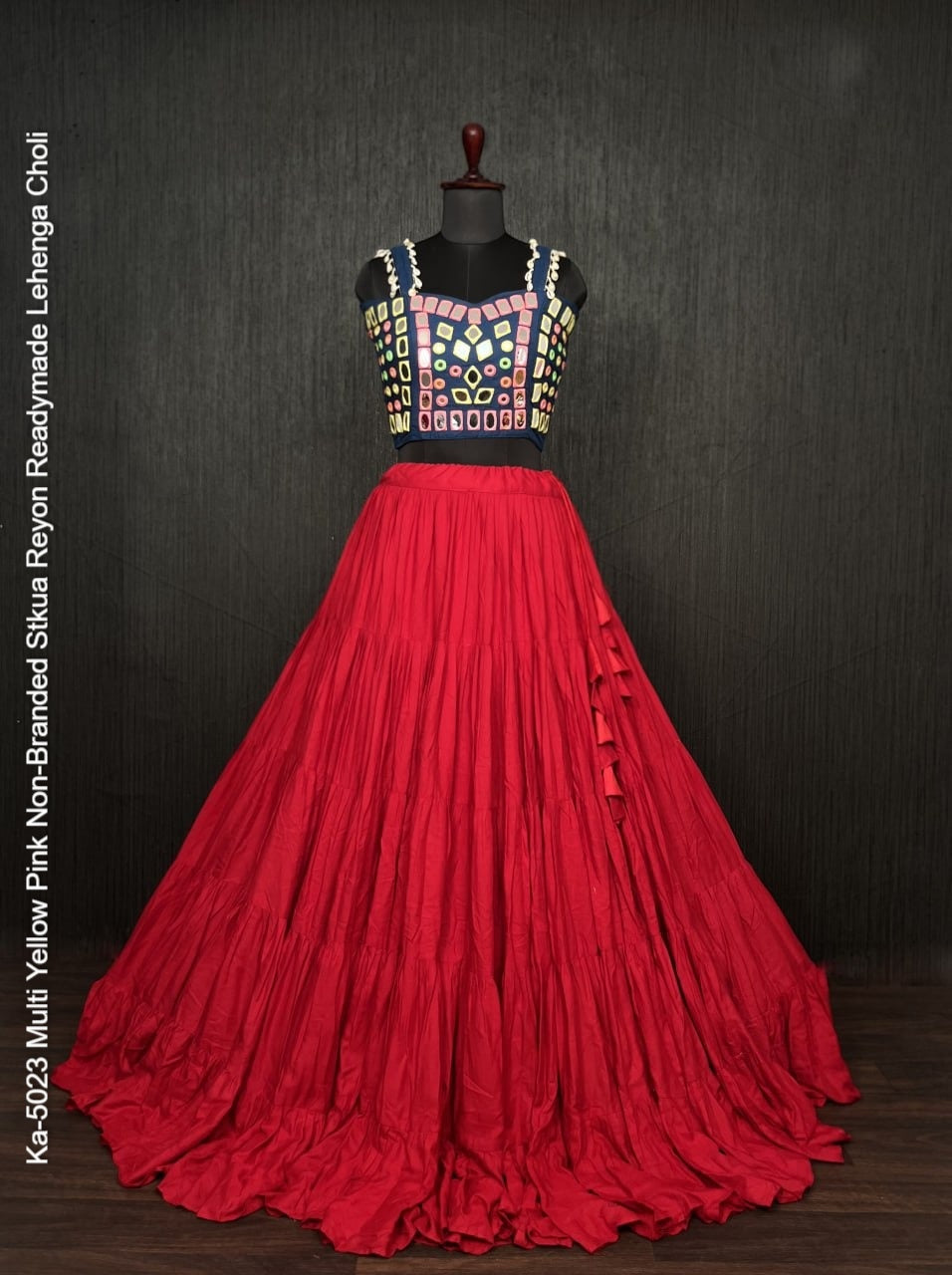 Ka-5023 Multi Yellow Pink Non-Branded Stkua Reyon Readymade Lehenga Choli