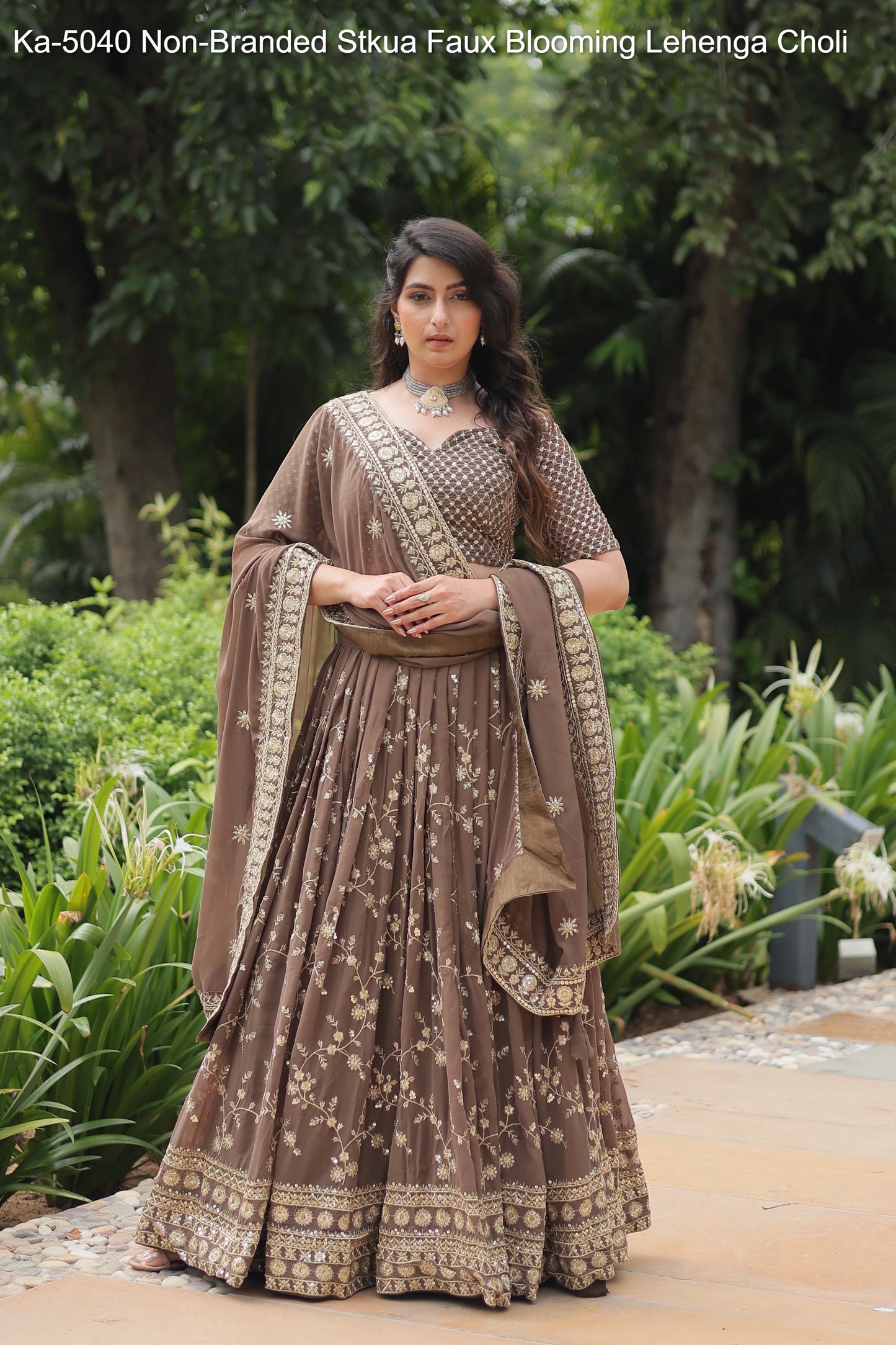 Ka-5040 Stkua Faux Blooming Lehenga Choli
